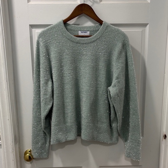 Old Navy Eyelash Party Sweater Size XL Color Briny Water Holiday Christmas Party - Picture 1 of 6